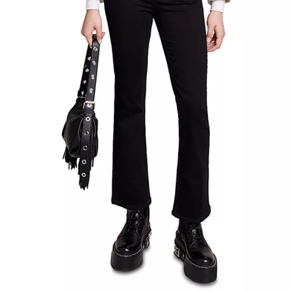 Black Flared Pants with Platform Boots